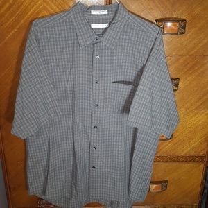 Vintage slimming windowpane cabana shirt, XL